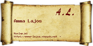 Amma Lajos névjegykártya